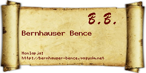 Bernhauser Bence névjegykártya